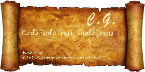 Czégényi György névjegykártya
