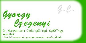 gyorgy czegenyi business card